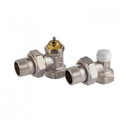 Набор термостатический Royal Thermo угловой М30х1,5 1/2" (никель)