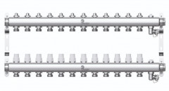 Коллектор для отопления Wester 1"-3/4 в сборе на 11 выходов с 2 заглушками