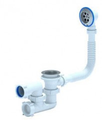 Сифон для ванны АНИ Пласт 1&quot;1/2 Е250 с выпуском и переливом