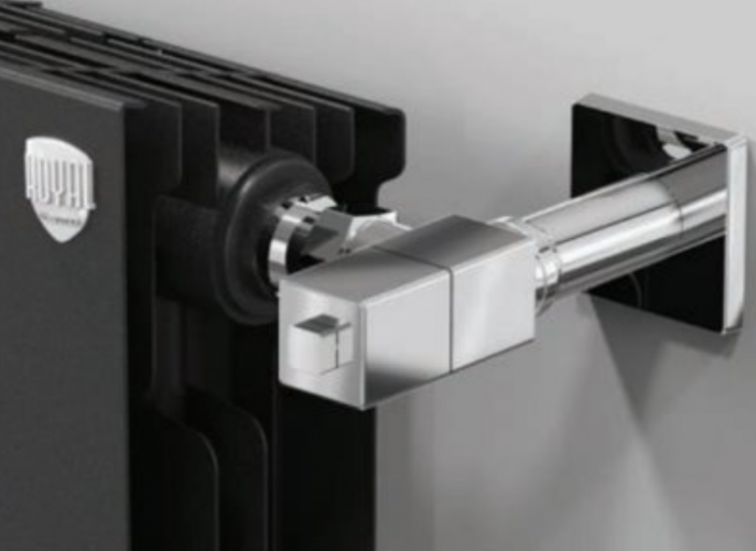 Набор вентелей Royal Thermo CUBE, УГЛОВОЙ, (2 шт) хром